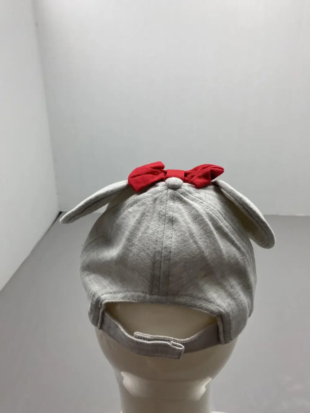 Hat Cap Strap Back One Size Gray Disney Minnie Mouse Polka Dot Lined Adjustable